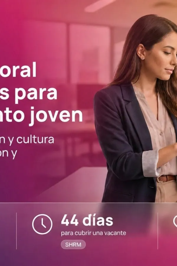 Profesional de RRHH revisa en la plataforma Evaluar datos de rotación laboral Gen Z y retención de talento joven en LATAM